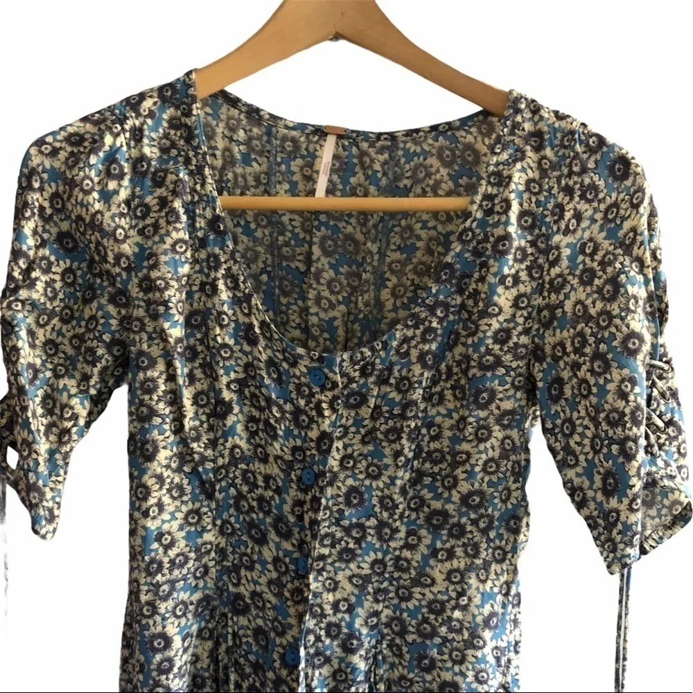 Free People floral lace up dress